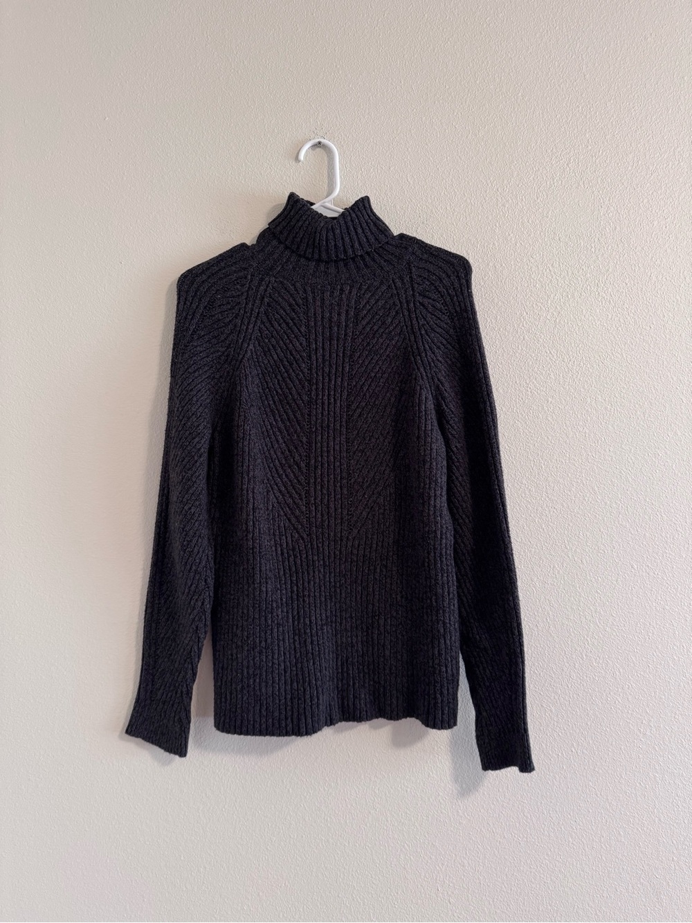 Sundance Black Ribbed Cable Turtleneck Sweater